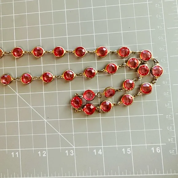 Vintage Monet XL Bracelet & Pink Bezel Necklace - Picture 11 of 13